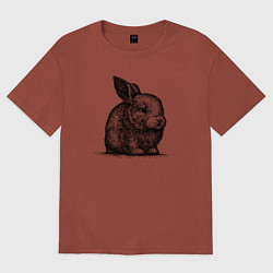 Футболка оверсайз женская Зайчик малыш, цвет: кирпичный