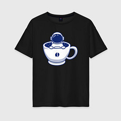 Женская футболка оверсайз Кофе из космоса