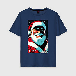 Женская футболка оверсайз Arnold Schwarzenegger - Santa Claus