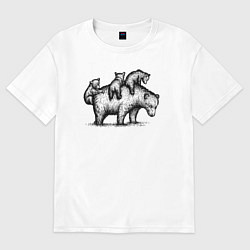 Женская футболка оверсайз Медведица с медвежатами