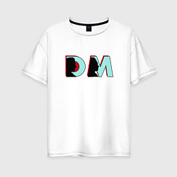 Футболка оверсайз женская Depeche Mode - DM logo, цвет: белый