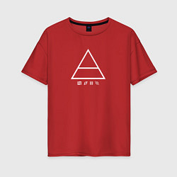 Женская футболка оверсайз 30 Seconds to mars логотип треугольник