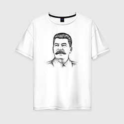 Женская футболка оверсайз Сталин анфас