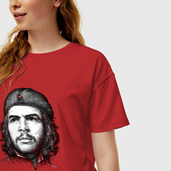 Футболка оверсайз женская Че Гевара портрет, цвет: красный — фото 2