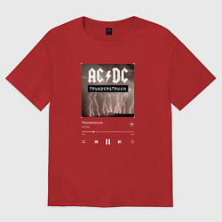 Футболка оверсайз женская Thunderstruck - AC DC, цвет: красный