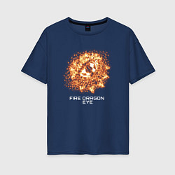 Женская футболка оверсайз Fiery dragon eye