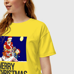 Футболка оверсайз женская Merry Christmas Simpsons, цвет: желтый — фото 2