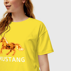 Футболка оверсайз женская Mustang firely art, цвет: желтый — фото 2