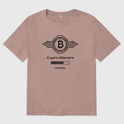 Футболка оверсайз женская Биткоин символ миллионер, цвет: пыльно-розовый