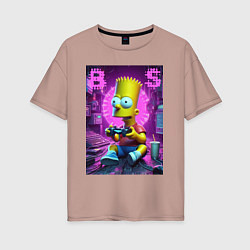 Женская футболка оверсайз Bart Simpson - cool gamer