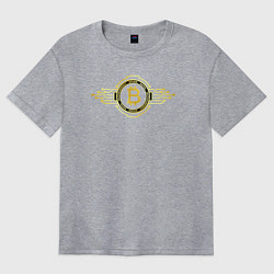 Женская футболка оверсайз Биткоин крипто лого