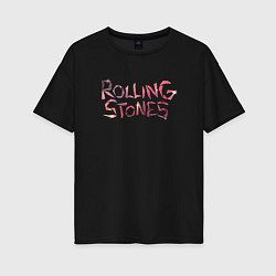 Женская футболка оверсайз The Rolling Stones - logo