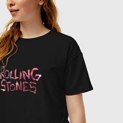 Футболка оверсайз женская The Rolling Stones - logo, цвет: черный — фото 2
