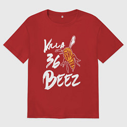 Футболка оверсайз женская Killa beez 36, цвет: красный