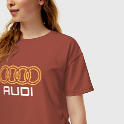Футболка оверсайз женская Audi fire, цвет: кирпичный — фото 2