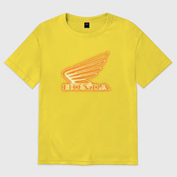 Футболка оверсайз женская Honda fire art, цвет: желтый