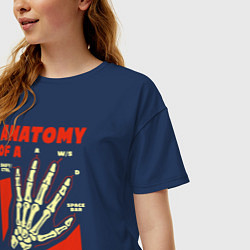 Футболка оверсайз женская Anatomy of a gamer, цвет: тёмно-синий — фото 2