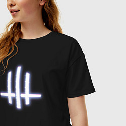 Футболка оверсайз женская Wine and Rope w glitch logo, цвет: черный — фото 2