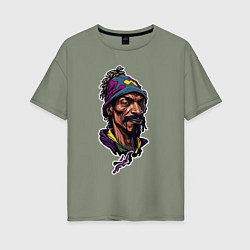 Женская футболка оверсайз Snoop dogg head