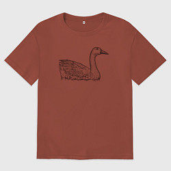 Женская футболка оверсайз Гусь плавает