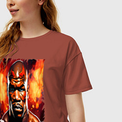 Футболка оверсайз женская Майк Тайсон огненный боксер, цвет: кирпичный — фото 2