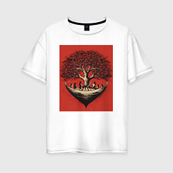 Женская футболка оверсайз Love tree