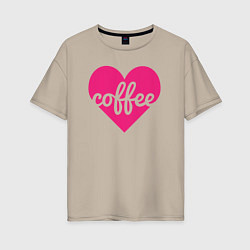 Женская футболка оверсайз Pink coffee