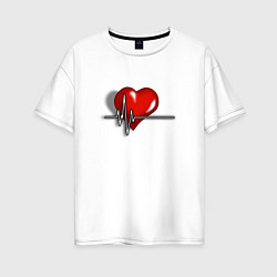 Женская футболка оверсайз Влюблённое сердце
