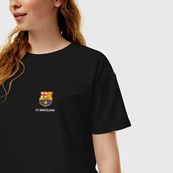 Футболка оверсайз женская Футбольный клуб Барселона - с эмблемой, цвет: черный — фото 2