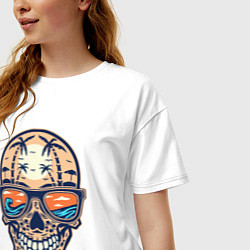 Футболка оверсайз женская Summer skull, цвет: белый — фото 2