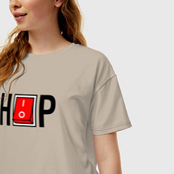 Футболка оверсайз женская Hip Hop выключатель, цвет: миндальный — фото 2