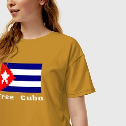 Футболка оверсайз женская Free Cuba, цвет: горчичный — фото 2