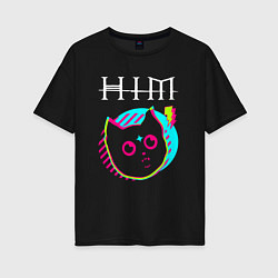Женская футболка оверсайз HIM rock star cat