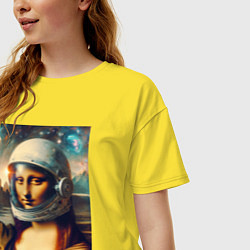 Футболка оверсайз женская Mona Lisa astronaut - neural network, цвет: желтый — фото 2