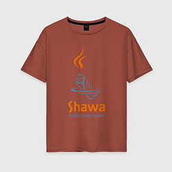 Футболка оверсайз женская Shawa eating environment, цвет: кирпичный