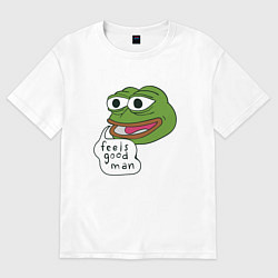 Футболка оверсайз женская Pepe feels good man, цвет: белый