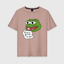 Женская футболка оверсайз Pepe feels good man