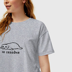 Футболка оверсайз женская Собака не сегодня, цвет: меланж — фото 2