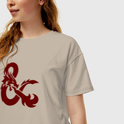 Футболка оверсайз женская Подземелья и драконы лого, цвет: миндальный — фото 2