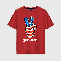 Женская футболка оверсайз USA peace