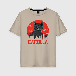 Футболка оверсайз женская Catzilla, цвет: миндальный