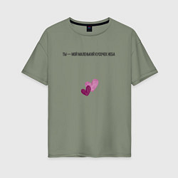 Женская футболка оверсайз Два сердца рядом