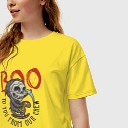 Футболка оверсайз женская Boo to you from our crew, цвет: желтый — фото 2