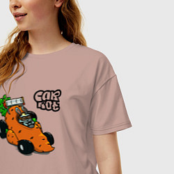 Футболка оверсайз женская Carrot mobile racing, цвет: пыльно-розовый — фото 2