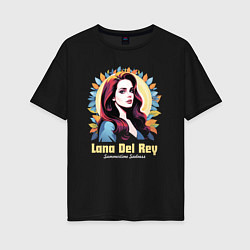 Футболка оверсайз женская Lana Del Rey Summertime Sadness, цвет: черный
