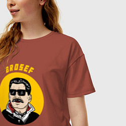 Футболка оверсайз женская Brosef Stalin, цвет: кирпичный — фото 2