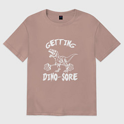 Женская футболка оверсайз Дино в качалке