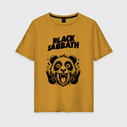 Футболка оверсайз женская Black Sabbath - rock panda, цвет: горчичный