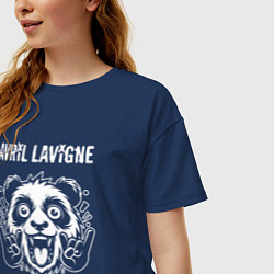 Футболка оверсайз женская Avril Lavigne rock panda, цвет: тёмно-синий — фото 2
