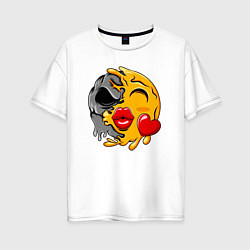 Женская футболка оверсайз Kiss smile